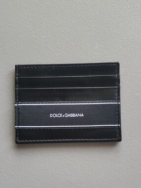 Dolce & Gabbana Black Calfskin Leather Card Holder